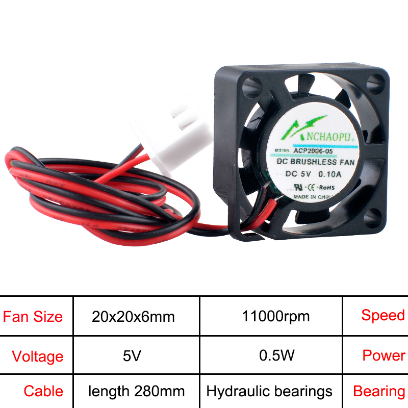 ANCHAOPU ACP2006 2 cm 20mm Fan - Raspberry Pi Water Cooling Kit recensie en prijs
